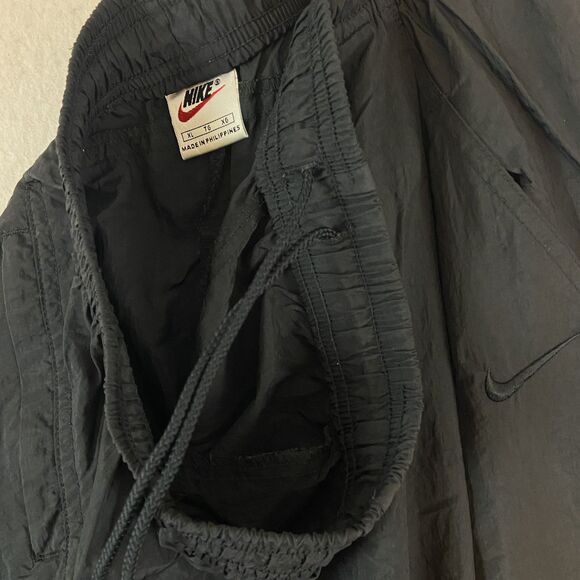 Vintage 90s Nike Black Windbreaker Track Pants Men's XL Drawstring Gorpcore - Picture 8 of 11